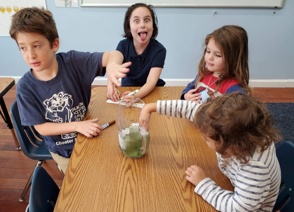 Kiddos write mistakes in washable marker and watch water wash them away.